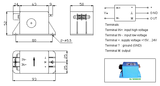  AC voltage transducer CHY-100VS